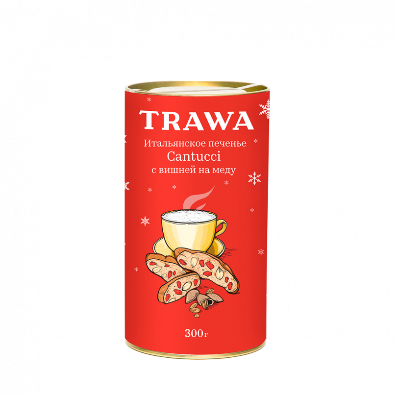 Кантуччи с вишней на меду Trawa, 90 гр