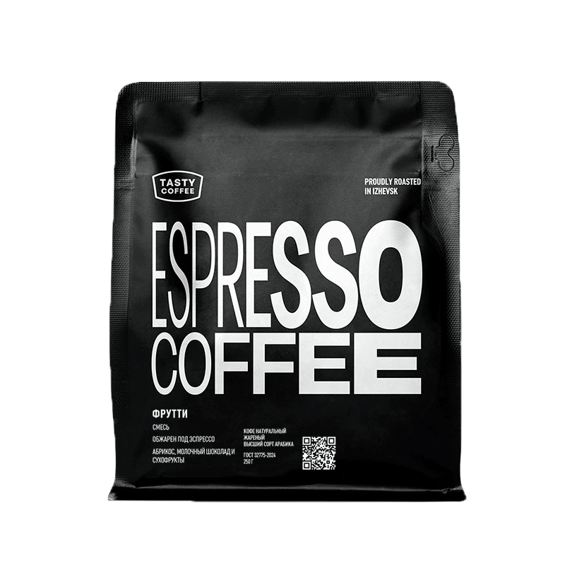 Кофе для эспрессо молотый "Фрутти", 250г, Tasty Coffee